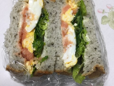 明太子卵のサンドイッチ